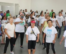 Momento de descontração no aquecimento