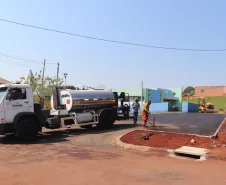 asfalto de acesso à UBS da Vila Monte Castelo