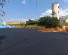 asfalto de acesso à UBS da Vila Monte Castelo