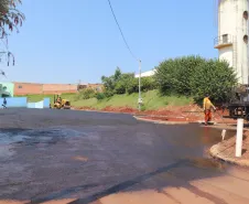 asfalto de acesso à UBS da Vila Monte Castelo