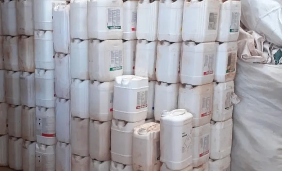 embalagens de agrotóxicos. Foto: INPEV - Guarapuava.