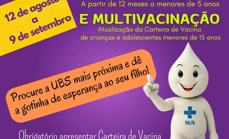 Cobertura Vacinal de Crianças menores de 2 anos do município de Ivaiporã