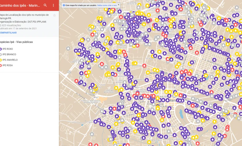 Mapa Caminho dos Ipês