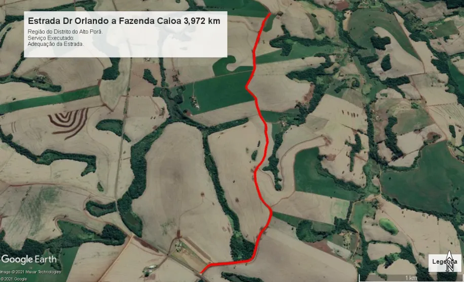 Mapa Estrada Dr. Orlando Fazenda Caioa