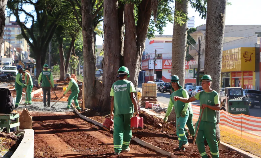 construção da ciclovia