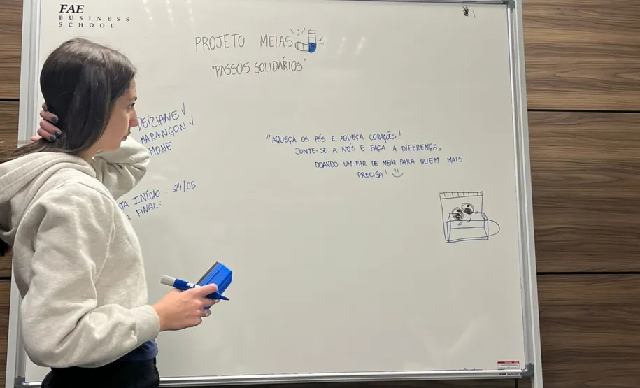 Reunião para a organização do projeto.