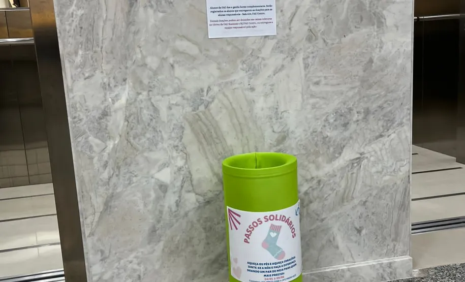 Vários folders foram colocados em diferentes locais da instituição para divulgação do projeto.