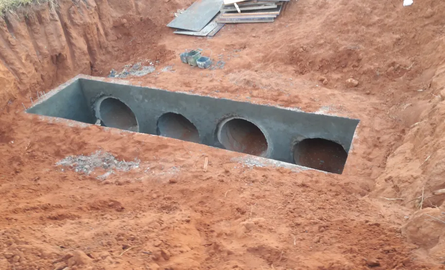 Construção de galerias de águas pluviais