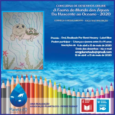 Apresenta Concurso de desenho, ano 2020 Associaçao Planeta dO - Pierre Passot. Credito cartaz para Cintia Moiana On line